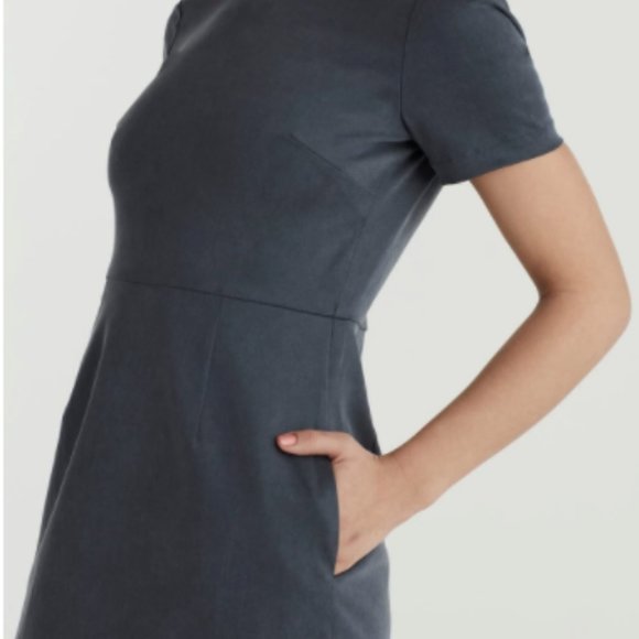 VETTA | The Two Piece Sheath Dress in Slate Blue - Picture 4 of 6